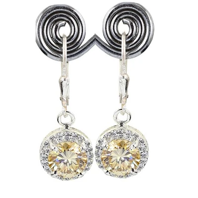 4Ct Certified Champagne Diamond Earrings! Great Luster  No Tarrif. - Image 1 of 4