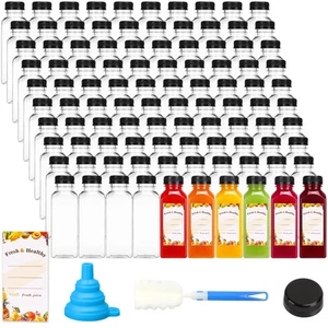 144pcs 12oz Plastic Juice Bottles with Lids, Reusable Clear Bulk Juice Contai... - Picture 1 of 7