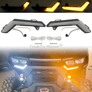 LED Signature Auxiliary Turn Signal Lights Clear Len For Can-Am Defender 2020-25 - Picture 1 of 24