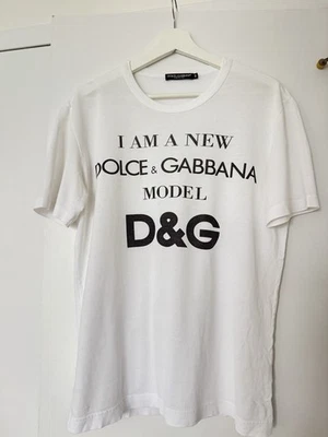 Dolce & Gabbana белая футболка мужской размер M редкая сделано в Италии - Изображение 1 из 4