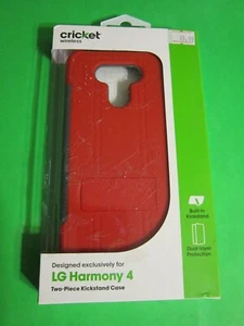 Cricket Wireless LG Harmony 4 Two-Piece Kickstand Red Phone Case NEW Sealed - Picture 1 of 6