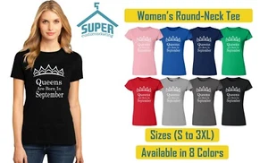 Tiara WEISS - Queens Are Born In SEPTEMBE T-SHIRT Lady Tee Shirt Birthday Tees - Bild 1 von 10