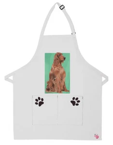 Irish Setter Dog Apron Two Pocket Bib Apron with Adj Neck - Picture 1 of 1