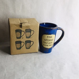 Kaffeetasse Becher Burton Fish Stories Told Here Some True" Neu im Karton Angelgeschichte - Bild 1 von 6