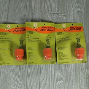 3 Vintage Black & Decker Aqua Click Garden Hose Quick Connect  Male hose adapter - Picture 1 of 7