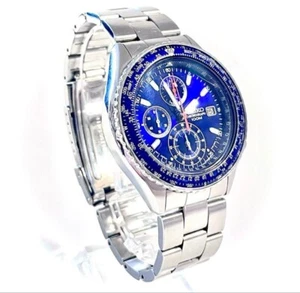 SEIKO 7T92-0CF0 Men's Quartz Watch Date Display Japan blue - Picture 1 of 8