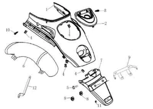 SFM / Sachs Abdeckung hinten Mitte dunkelrot HT014R P402500500100300 Sachs Be... - Picture 1 of 1