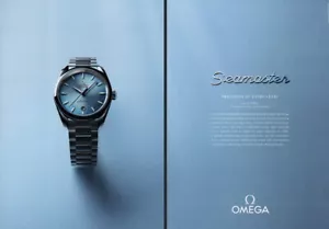 OMEGA WATCH MAGAZINE promo ad #131 ORIGINALE 2023 2PGS SEAMESTER BLU - Foto 1 di 2