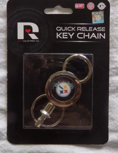 Pittsburgh Steelers Logo Metal Quick Release Dual Purpose Key Chain in Packaging - Picture 1 of 4