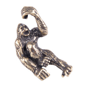 Copper Brass Casting Ape Orangutan Knife Lanyard Bead Key Pendant Hand Polish ym