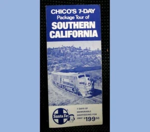 1968 vintage SANTA FE RR railroad CHICOS SOUTHERN CA tour brochure TRIAN TRAVEL - Picture 1 of 3