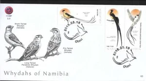 NAMIBIA, 2016 WHYDAHS OF NAMIBIA FDC ILUSTRADO, AVES - Imagen 1 de 1