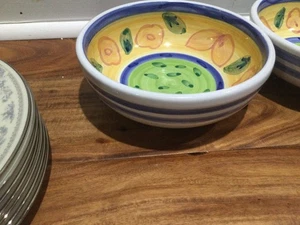 Caleca Sorrento handbemalte Blumen Allzweck Steinzeug Schüssel Made in Italy 7" - Bild 1 von 8