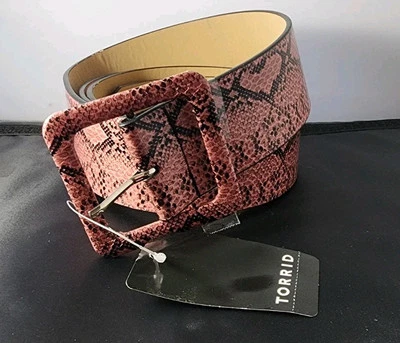Torid Pink Snakeskin Print Belt 2" Wide Belt New With Tags Size 4X - Image 1 of 4