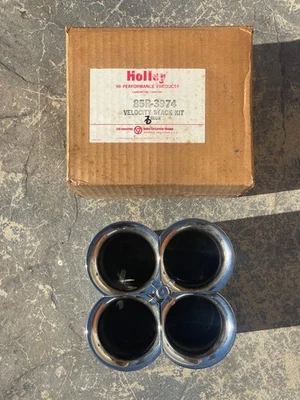 🔥Vintage Holley 4500 Series Dominator Chrome Velocity Stacks Hot Rod Nascar🔥 - Image 1 of 4