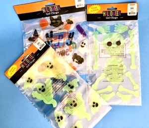 Halloween Gel Clings Window 3 Packages Some Glow In The Dark Ghosts Skelton - Bild 1 von 8