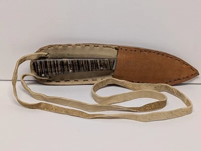 Micky Wise 6-7/8" Stock Removal 1095  Neck Knife w Buckeye Grip & Leather Sheath - Image 1 of 4