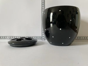 Vintage Retro Bagley Jetique Black Polka Dot Glass Vase And Frog Art Deco 50’s - Picture 1 of 8