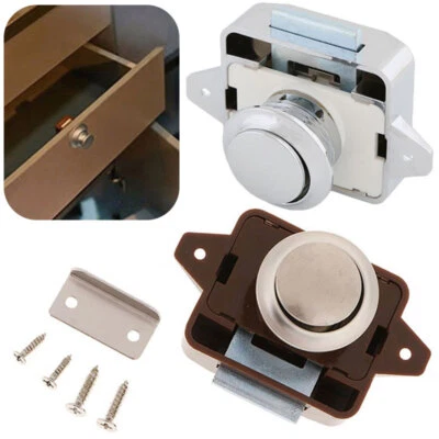 Schloss Push Lock Möbelschloss Möbelgriff Druckschloss Camping Caravan Boot - Bild 1 von 4