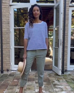 Frank & Eileen Josephine French Tee Navy Stripe Size Small - Picture 1 of 7