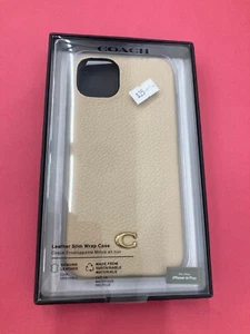 Genuine, Coach iPhone 14 Plus 2022 6.7” Phone Case,Leather Slim Wrap Case. - Picture 1 of 2