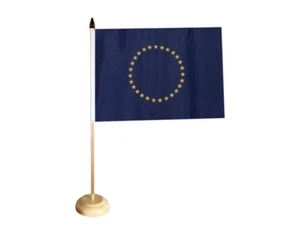Tischflagge Europäische Union EU mit 27 Sternen europäische Tischfahne 15x22cm - Bild 1 von 1
