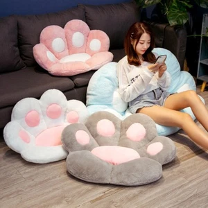 Cute Cat Paw Plush Chair Cushion Child Seat Cushion Back Pillow Sofa Mat 70*60cm - Picture 1 of 18