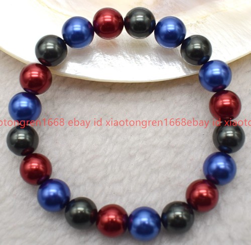 VALENTINO Bracciale Perline Rotonde Pretty Fashion 10mm Conchiglia Multicolore 10mm 7 5 pollici