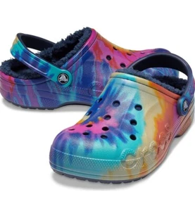 Crocs Classic Baya Lined Tie Dye Graphic Clog Women's 13 (men's 11) Warm Clogs - Picture 1 of 13