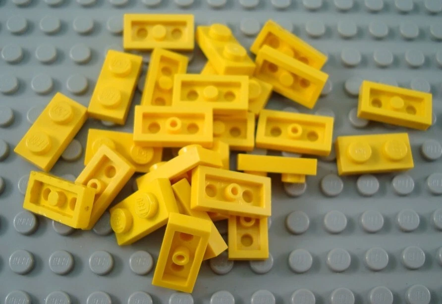 LEGO Lot of 25 Yellow 1x2 Flat Building Plate Pieces - Image 1 of 1