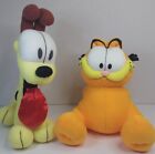 Lot Garfield 8&quot; &amp; Odie 10&quot; Play By Play All Fabric Plush Cat Sitting Dog Stand