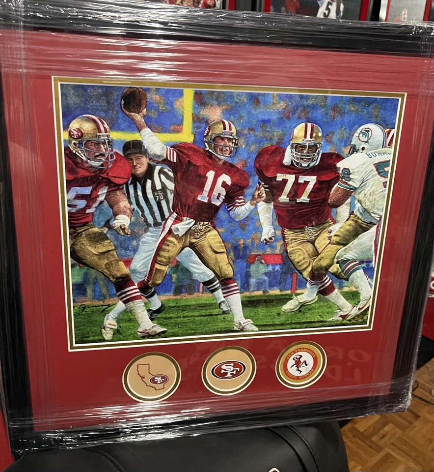 San Francisco 49ers Joe Montana 1986 Super Bowl Juego MVP Impresión Enmarcada Foto 1 de 1