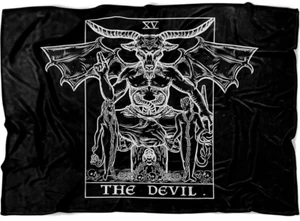 The Devil Tarot Card Blanket Baphomet Gothic Halloween Satanic Bedroom (80x 60) - Picture 1 of 3