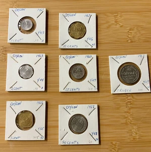 Lot von 7 Ceylon Münzen - 1963 - kein Silber - Bild 1 von 1