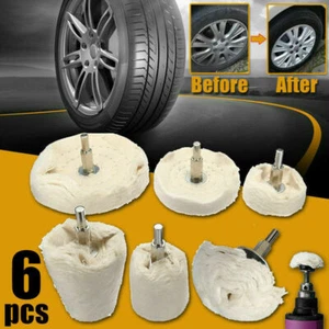 6PCS Buffing Pad Polishing Mop Car Wheel Buffer Polisher Kit Drill Attachment - Picture 1 of 7