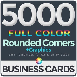 5000 tarjetas de visita a todo color esquinas redondeadas a ambos lados, diseño y envío gratuitos - Imagen 1 de 2