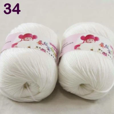 C 2Skeinsx50gr New Soft Baby Cashmere Wool Silk Children Hand Knitting Yarn 34 - Image 1 of 4