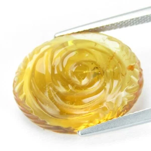 11.22Cts Fabulous Natural Citrine  19.8x15.3mm Flower Shape Carving Loose Gem - Picture 1 of 6