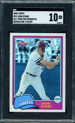 John Elway 2005 Topps All-Time Fan Favorites #15 Refractor SP #/299 POP 1 - Image 1 of 4