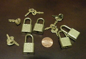Lote de 3 - Mini Cerraduras LATÓN con Llaves - Cajas Artesanales, Equipaje/Maleta - Imagen 1 de 3