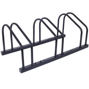3-Bike Floor Bike Stand, Indoor/Outdoor Bike Parking Rack, Black, 22-28" Wheel - Picture 1 of 9