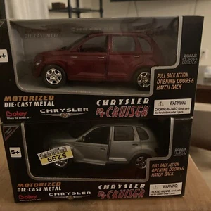 (2) BOLEY MOTORIZED 2001 CHRYSLER PT CRUISER 1:32 DIE CAST - Red And Silver - Picture 1 of 5