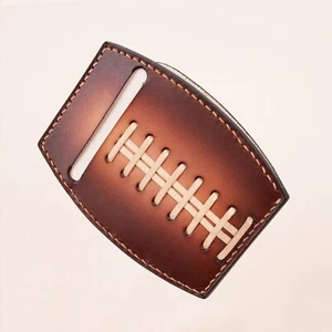 Cartera con guantes de fútbol americano marrón tarjetero, billetera para tarjetas de cuero personalizada - Imagen 1 de 6