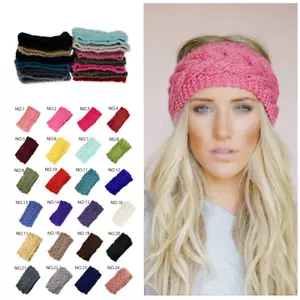 2 x fascia per capelli donna lavorata a maglia fascia per orecchie scaldaorecchie inverno testa avvolgente - Foto 1 di 19