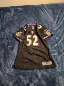 Vintage Ray Lewis Baltimore Ravens Nike Jersey #52 Womens Sz Small Black Purple - Picture 1 of 9