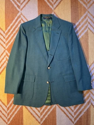 Blazer Vintage Brooks Bros 346 Hiedra/Trad/Preparación Triple Parche 3/2 Rollo VERDE 42ML Foto 1 de 4