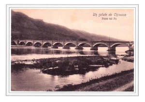 #407 Stampa 29,6 CM. x 20,9 Cm. Un saluto da Chivasso - Ponte sul Po - Picture 1 of 1