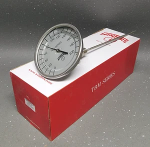 Winters TBM Series 5" Face 12" Adjustable Probe 200F Bi-Metal SS Thermometer - Picture 1 of 3