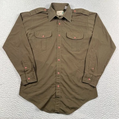 VTG Sears Fieldmaster Sportswear Shirt Men’s Medium Safari Hunting Brown 70s - Image 1 of 4