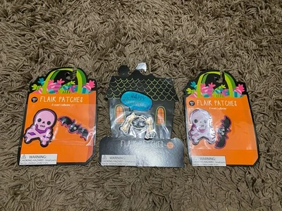 New ~ HALLOWEEN Skeleton Bat Spider Happy Halloween Iron On Patch Flair Patches - Image 1 of 4